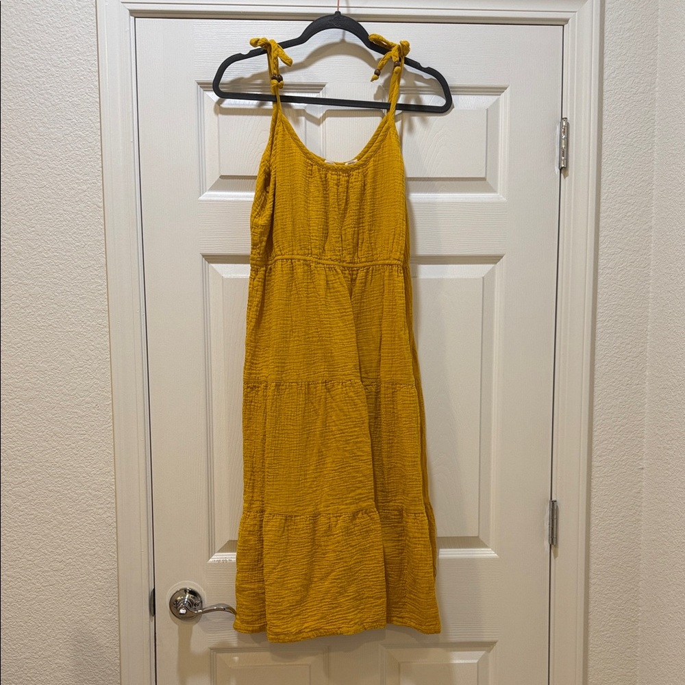 Lucky Brand Mustard Yellow Sleeveless Midi Dress